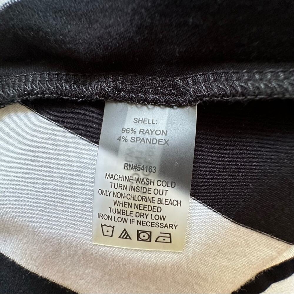 Calvin Klein Dress Black White Stripe 3/4 Sleeve Summer Casual Dress Size 10 NEW - Picture 10 of 13